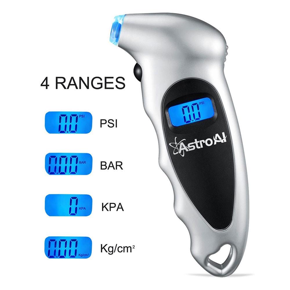 Conjunto com 2 Medidores com visor LCD Digitais de Pressão de Pneus de até 150 PSI