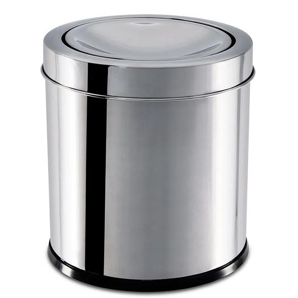 Lixeira Inox Tampa Basculante 5,4Litros Decorline