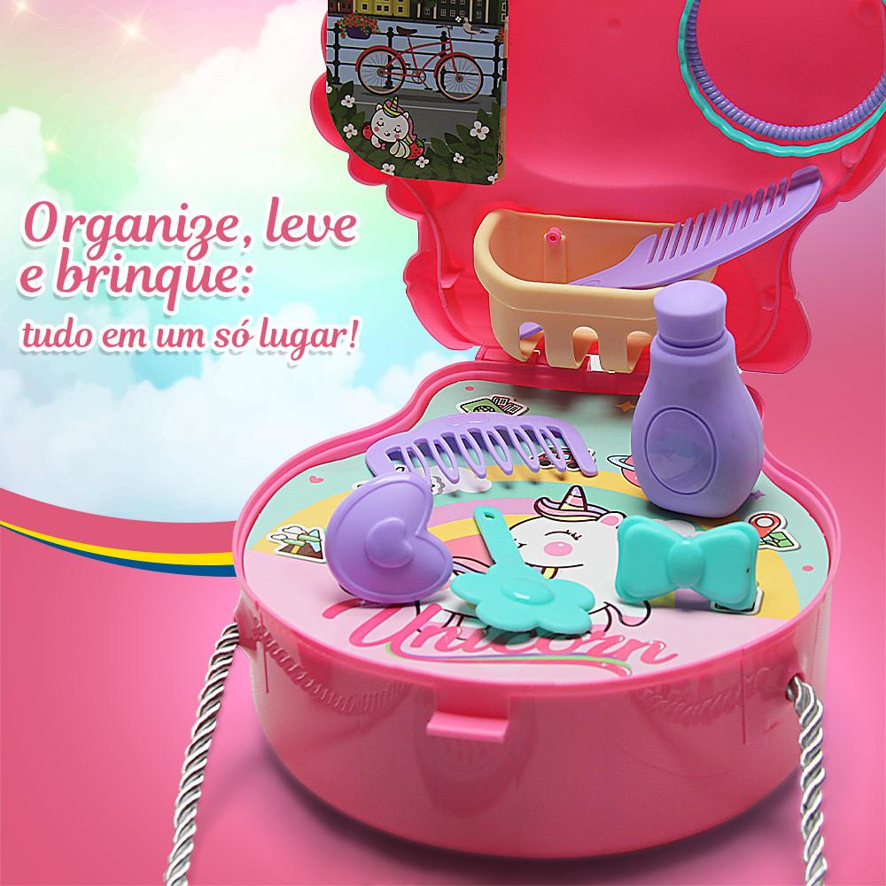 Brinquedo Kit Viagem Bolsa Unicórnio Design E Diversão 24 Peças Toyng