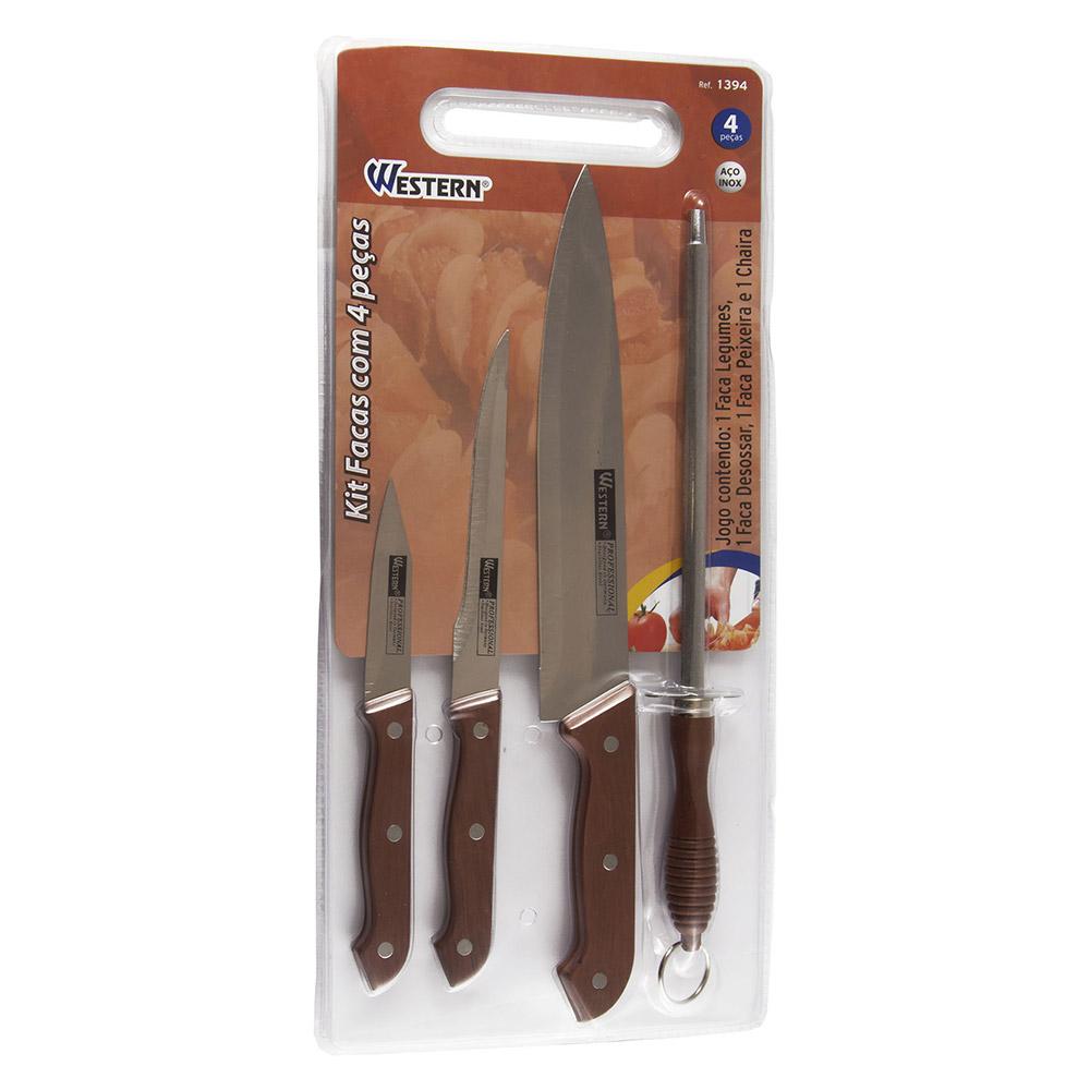 Kit com 4 facas Western
