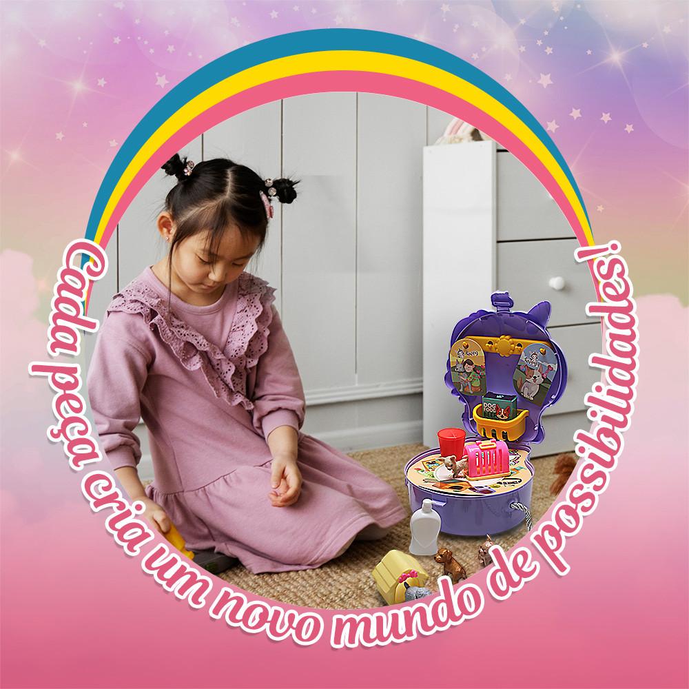 Brinquedo Kit Viagem Bolsa Unicórnio Design E Diversão 24 Peças Toyng
