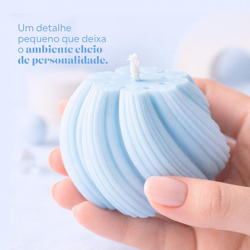 Vela Decorativa Torcida Azul Claro 5,5Cm Design Sofisticado