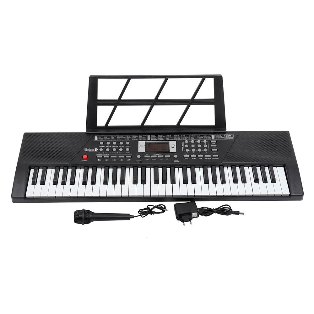 Teclado Portátil 61 Teclas Rhythmic 20 com Microfone e Suporte Estante Dupla em X
