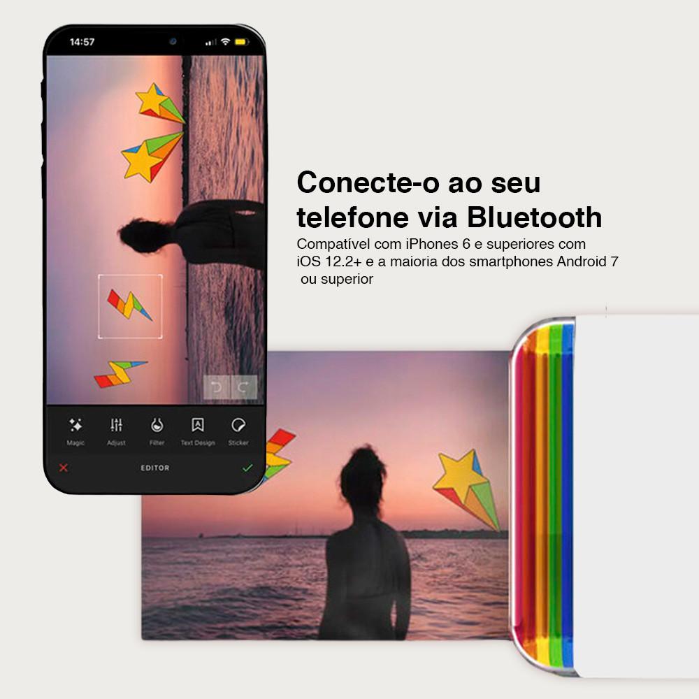 Impressora De Fotos Polaroid Hi-Print 2x3 Bluetooth Portátil