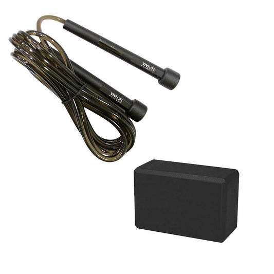 Kit esportivo c/ Bloco para praticar Yoga e Corda de Pular