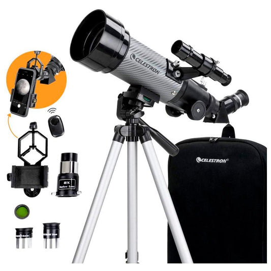 Telescópio com ampliação 70mm, acessórios e adaptador para SmartPhone