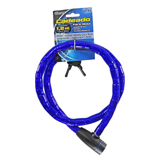 Cadeado Flexível para Moto 1,2 m 18 mm Western