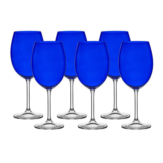 Jogo com 6 taças Bordeaux 580ml azul