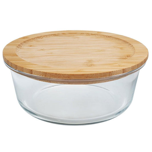 Pote hermético com tampa bambu 1L
