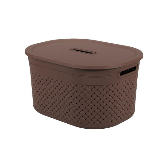 Cesta com Tampa Craft Coza 40 x 30,5 x 22,2 cm - Marrom