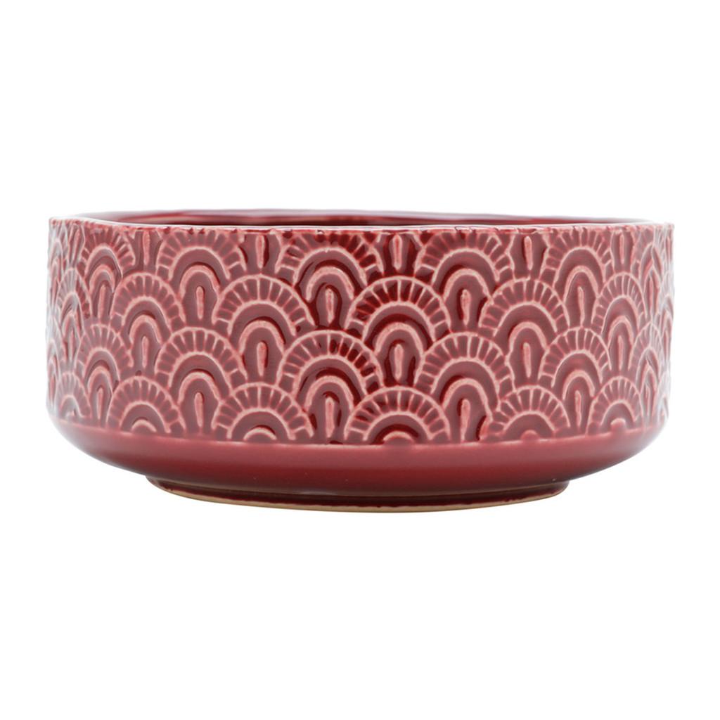 Vaso Decorativo em Cerâmica cor Vermelha /Branca 16 cm x 7 cm