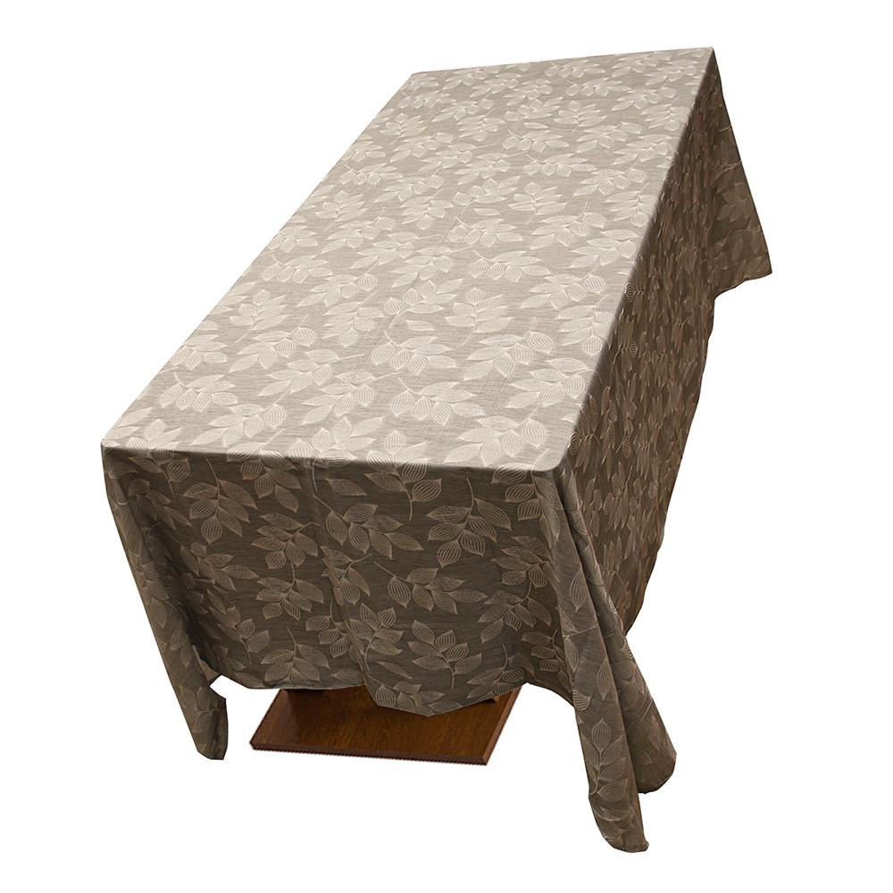 Toalha De Mesa Jacquard Bordado Folhas Rafimex Poli-Bambu 180x350Cm