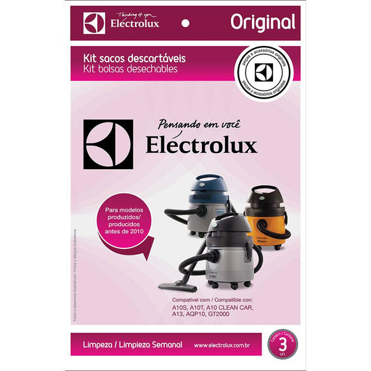 Kit com 3 sacos descartáveis Electrolux CSE09 para aspiradores de pó