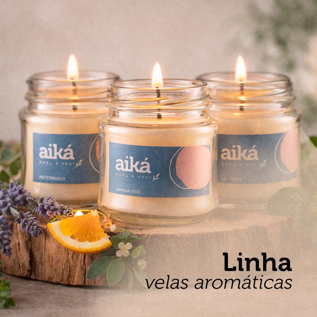 Vela Decorativa Aromática Perfumada 100g Óleo Essencial Aiká