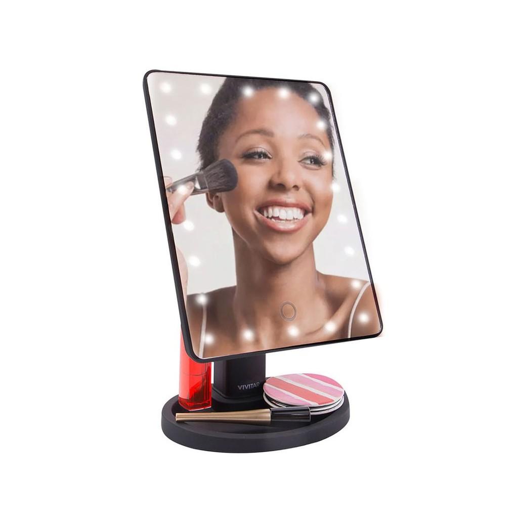 Espelho Hollywood by Vivitar 360° com 22 Leds e base para maquiagem