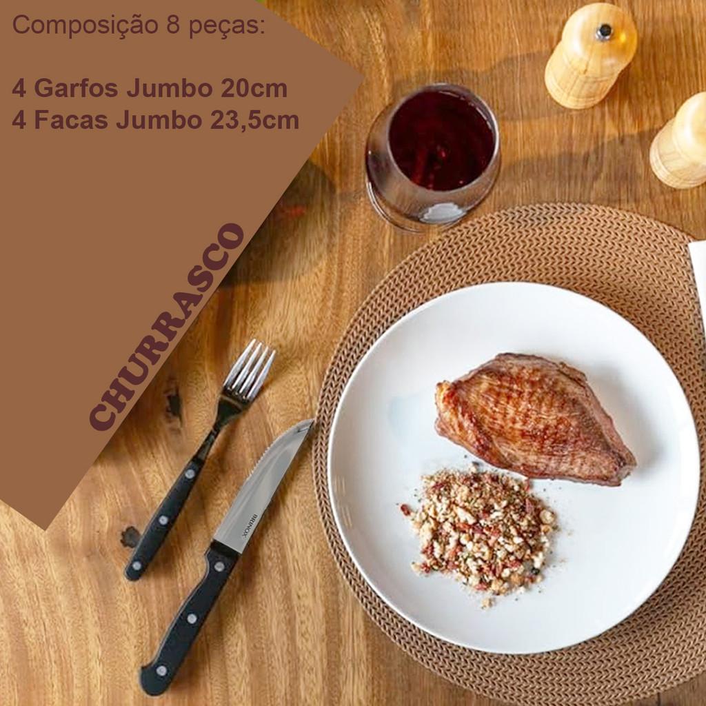 Conjunto Chumbo Para Churrasco Robustez E Estilo 8 Peças Em Aço Inox Brinox