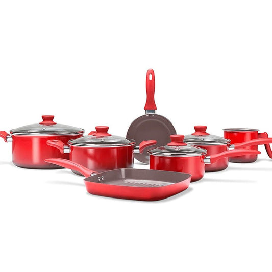 Jogo de Panelas 7 Peças - Smart Brinox - Vermelho