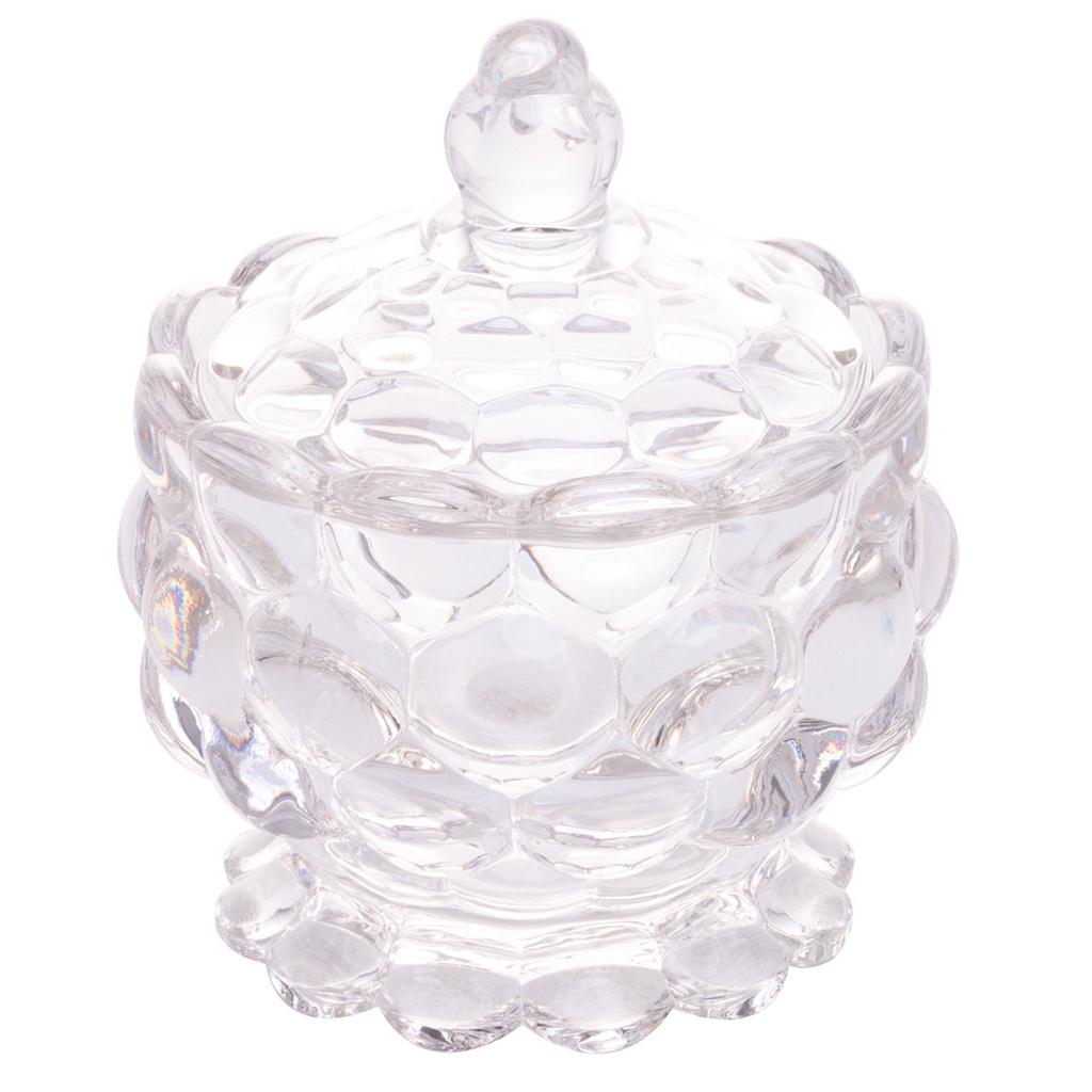 Potiche c/pé de cristal bolhas 8,5x11cm