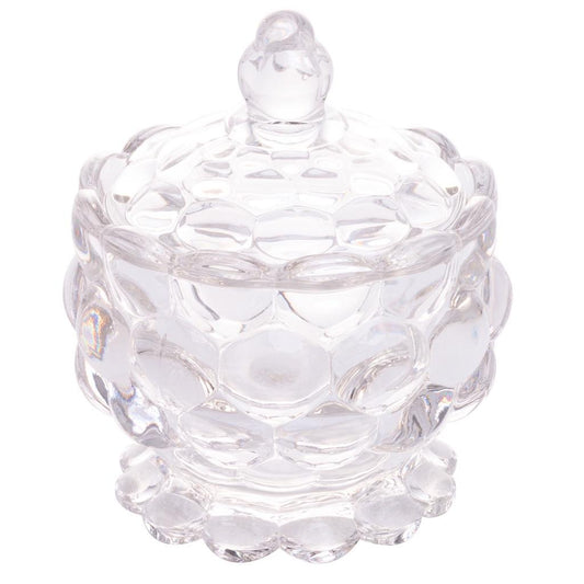 Potiche c/pé de cristal bolhas 8,5x11cm