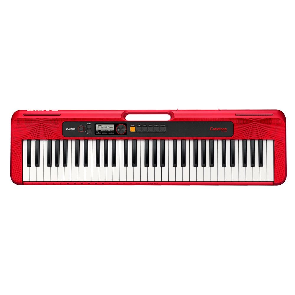 Teclado eletrônico Casio com display LCD, 61 teclas e 77 ritmos - Vermelho