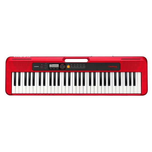 Teclado eletrônico Casio com display LCD, 61 teclas e 77 ritmos - Vermelho