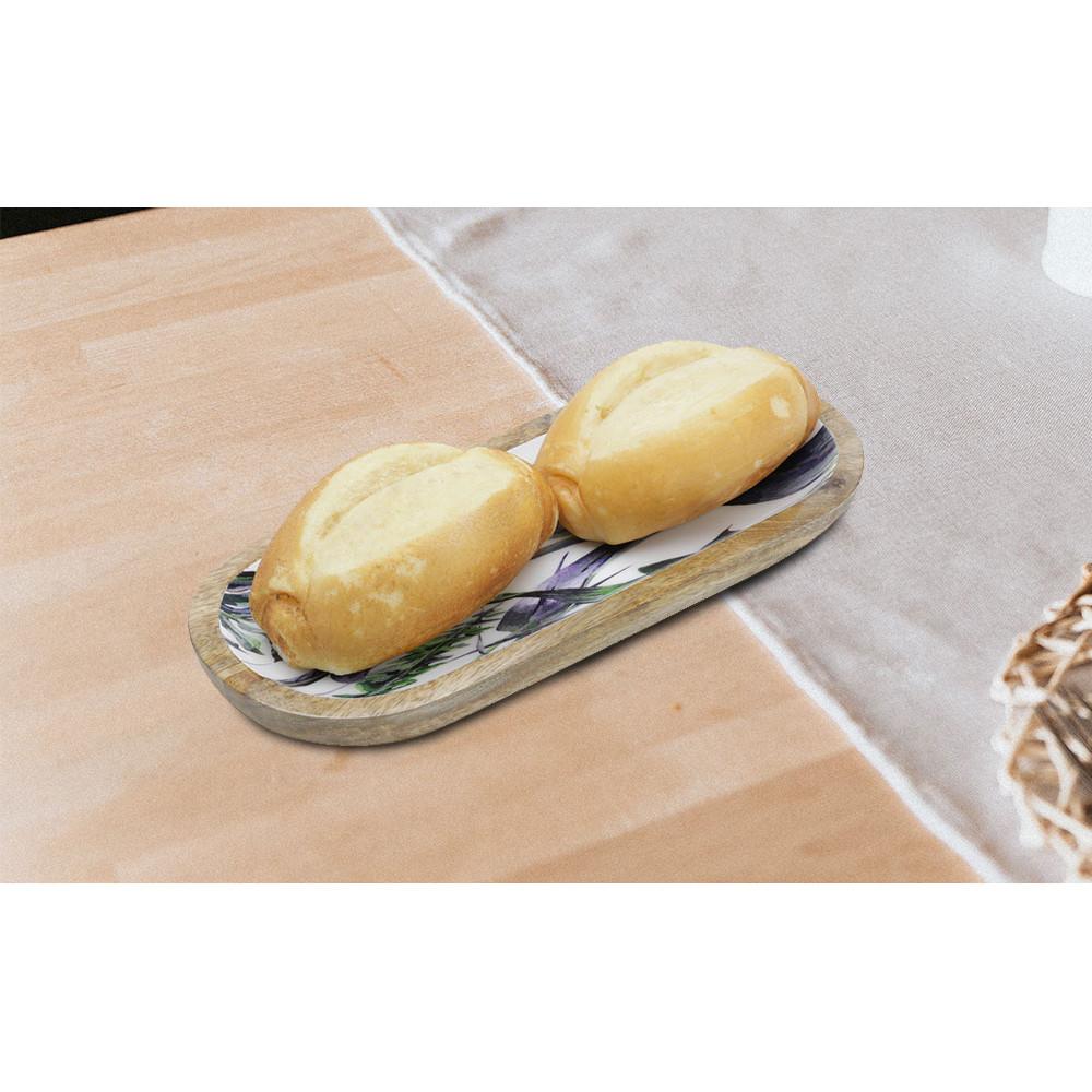 Travessa em madeira Flower 30x12x3cm