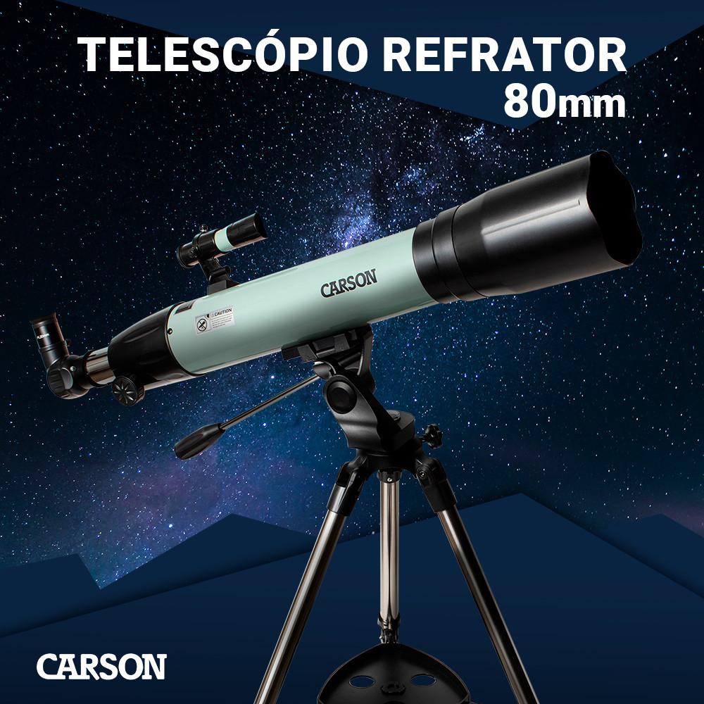 Telescópio Refrator 80mm Carson Alta Qualidade 70x Astronomia