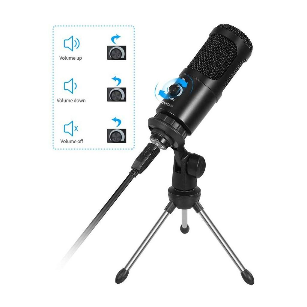 Microfone Condensador USB para estúdio de Som, PC, MAC e PS4