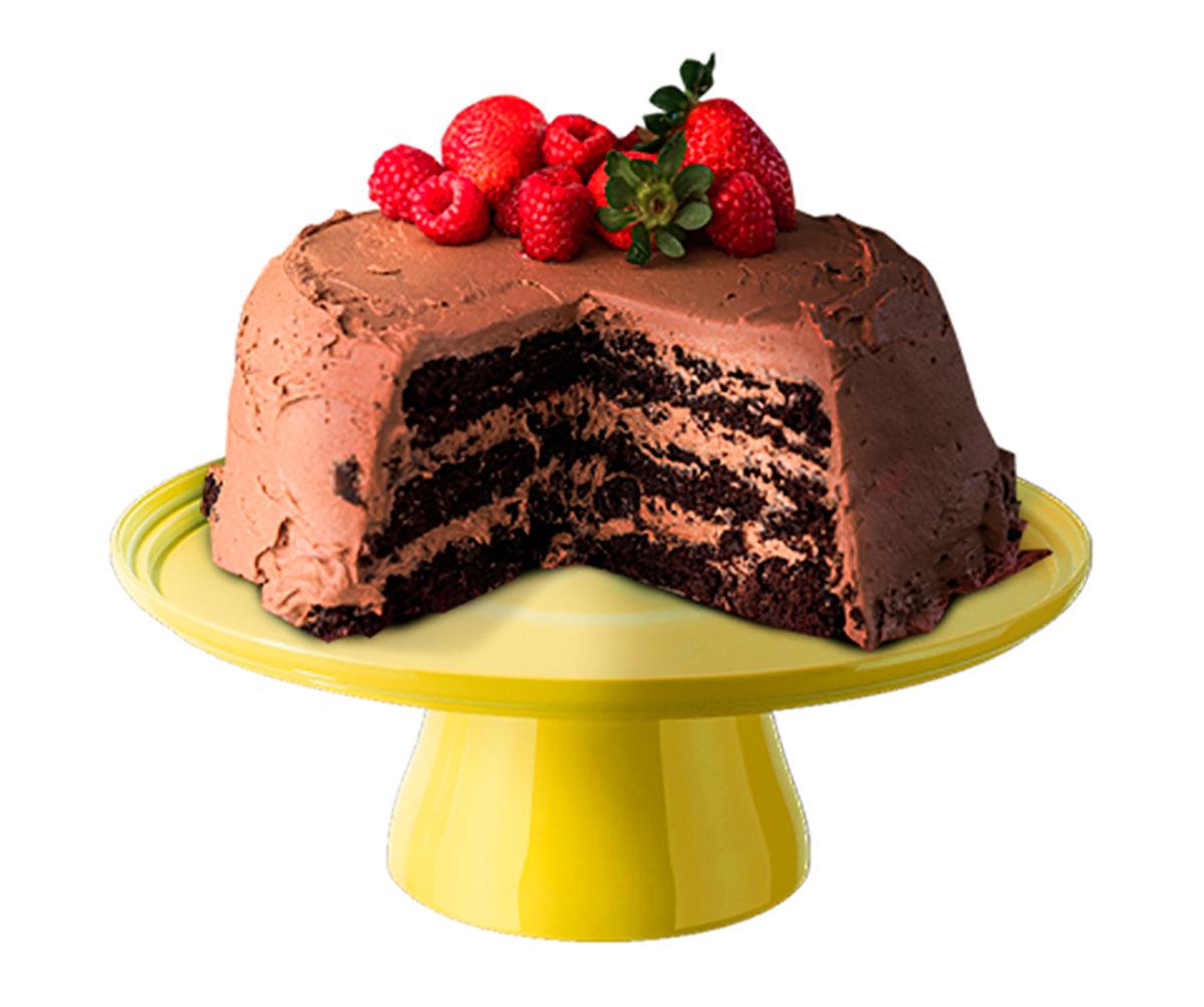 Boleira média Cake 25 x 25 x 9,3 cm - Amarela Coza