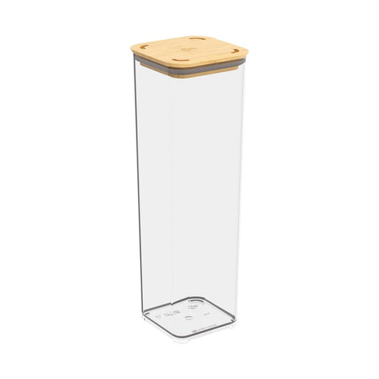Pote Hermético Quadrado 1,8L Tampa Bambu BPA Free Coza Prático E Moderno