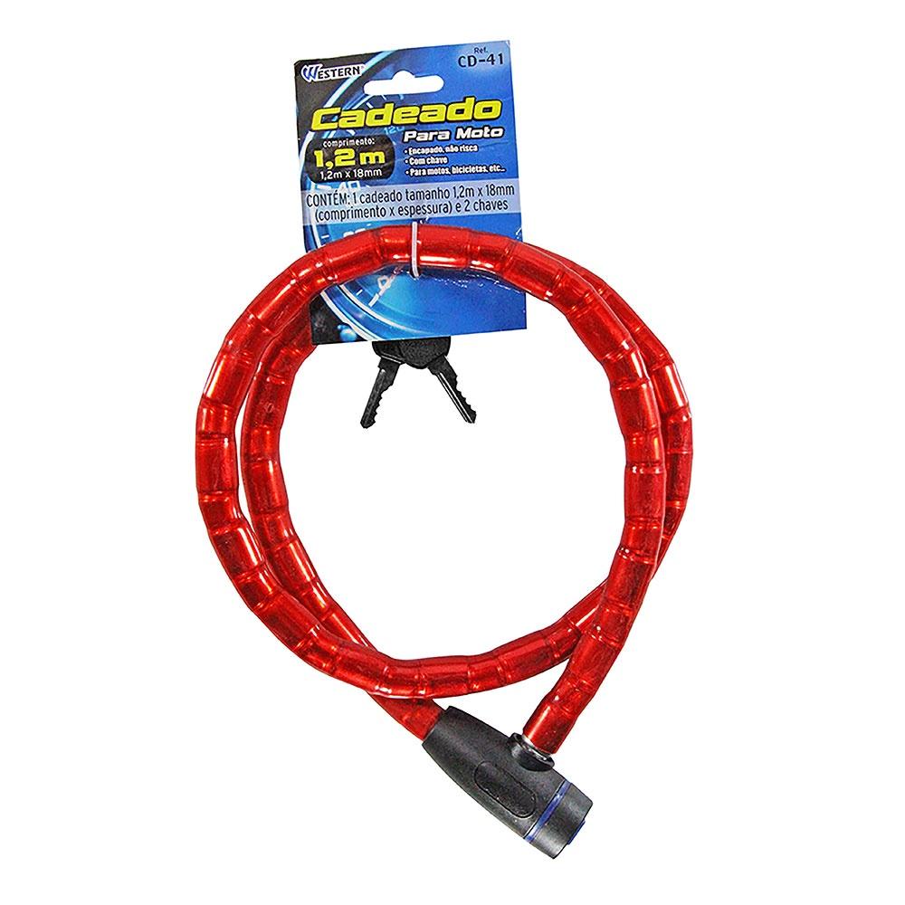 Cadeado Flexível para Moto 1,2 m 18 mm Western