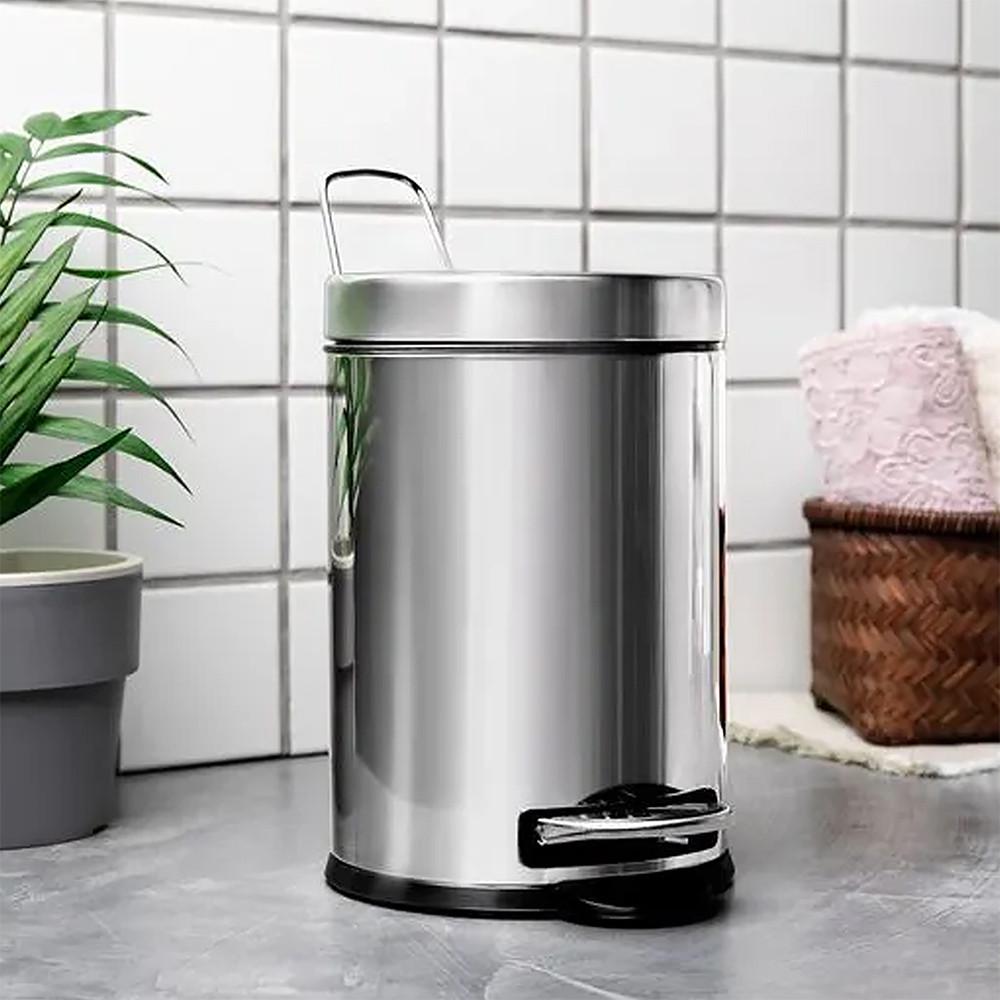 Lixeira Brinox Inox com Pedal e Balde 5L