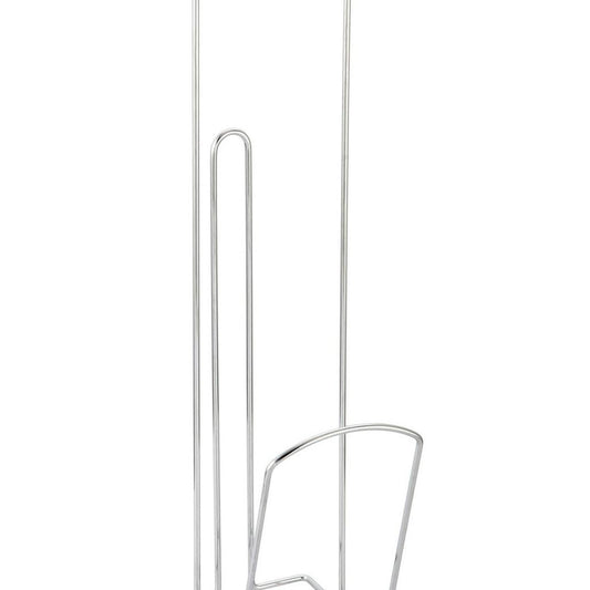 Porta papel higiênico de metal cromado para 4 rolos com porta revista - 15,8x18,2x66cm
