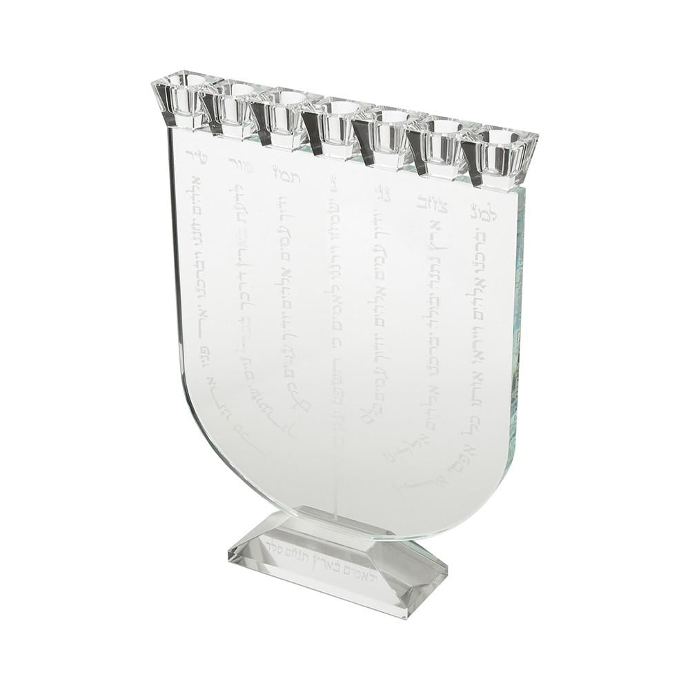 Menorah cristal óptico p/7 velas 34cm