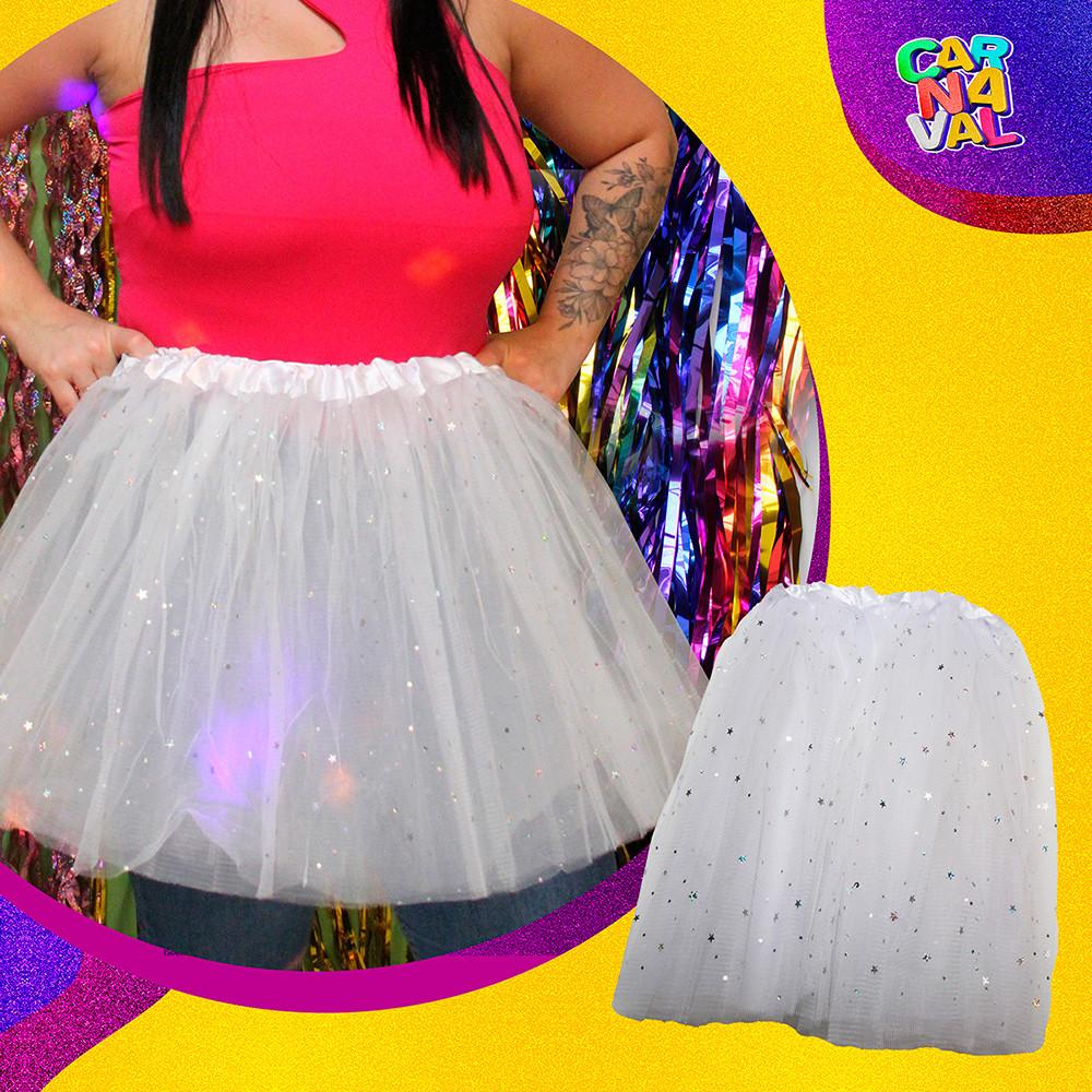 Saia Carnaval Tule 40Cm Sortida Cores Vibrantes E Conforto Silver Festas