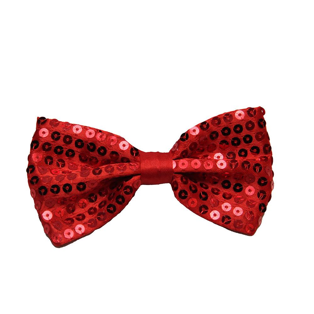 Gravata Borboleta Carnaval 12Cm Com Paetês Diversas Cores Silver Festas