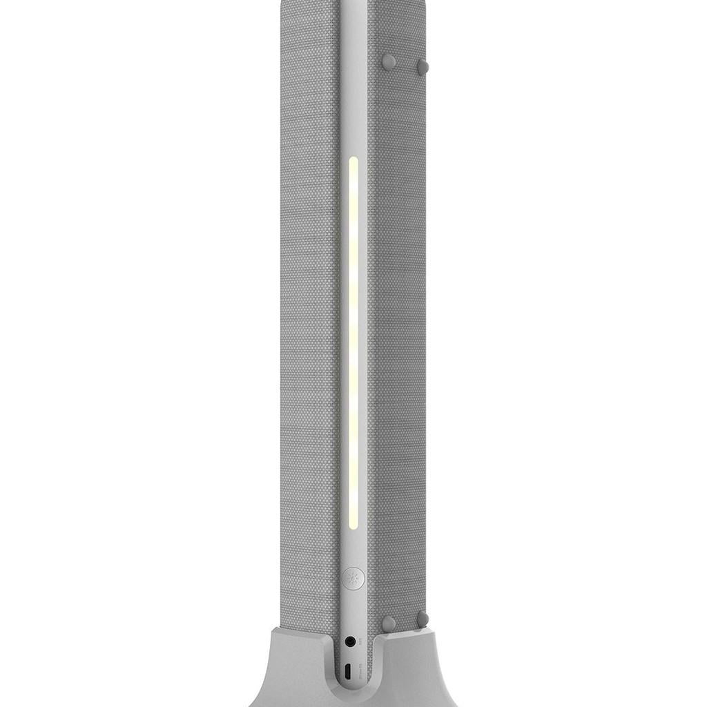 Caixa de Som sem fio, iluminação LED, microfone, App e bateria recarregável - cinza claro