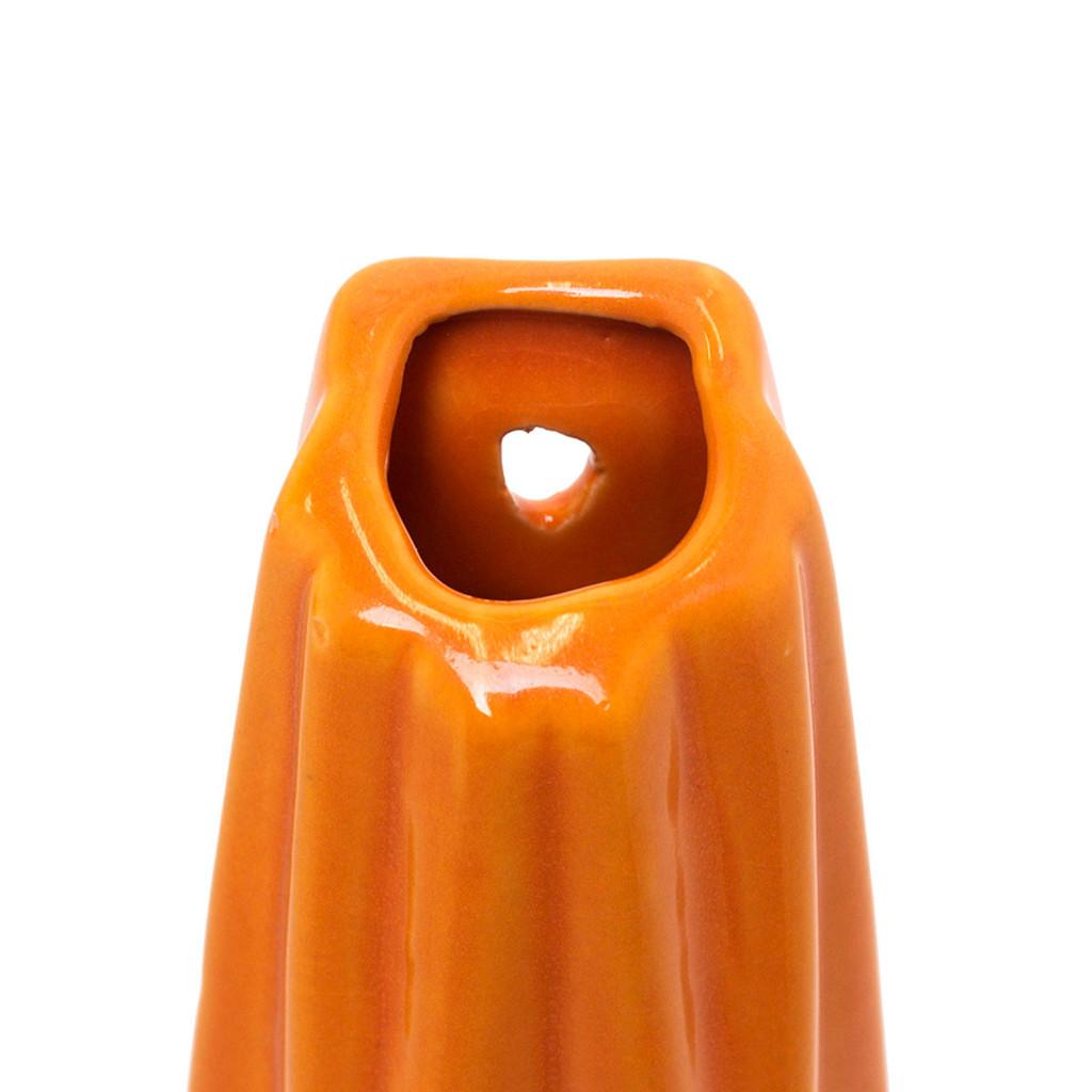 Vaso Decorativo para Jardim Suspenso em Porcelana 7 cm x 6 cm x 23 cm cor Laranja