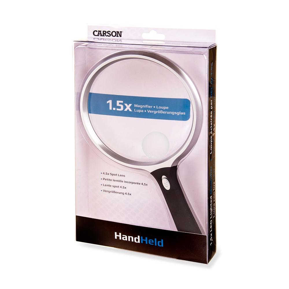 Lupa com lente Extra grande de 12,7cm, luz LED Zoom de 1.5X