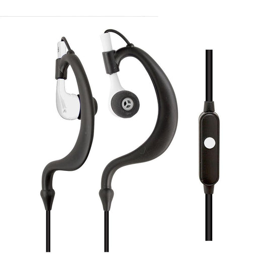 Fone de ouvido esportivo tipo auricular à prova de transpiração com microfone