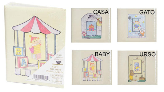 Álbum fotográfico p/ 32 fotos 9x12 ou10x15 cm