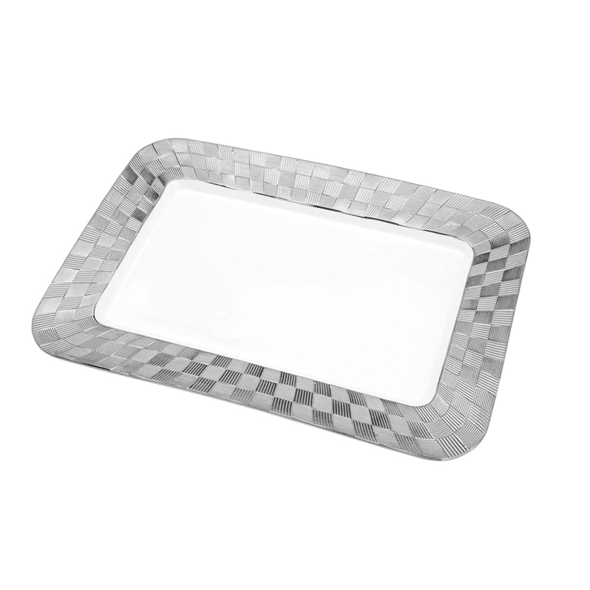 Travessa porcelana Vera silver 34x23x3cm