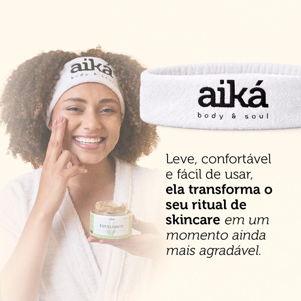 Faixa De Cabelo Para Skincare Branca Atoalhada Com Velcro