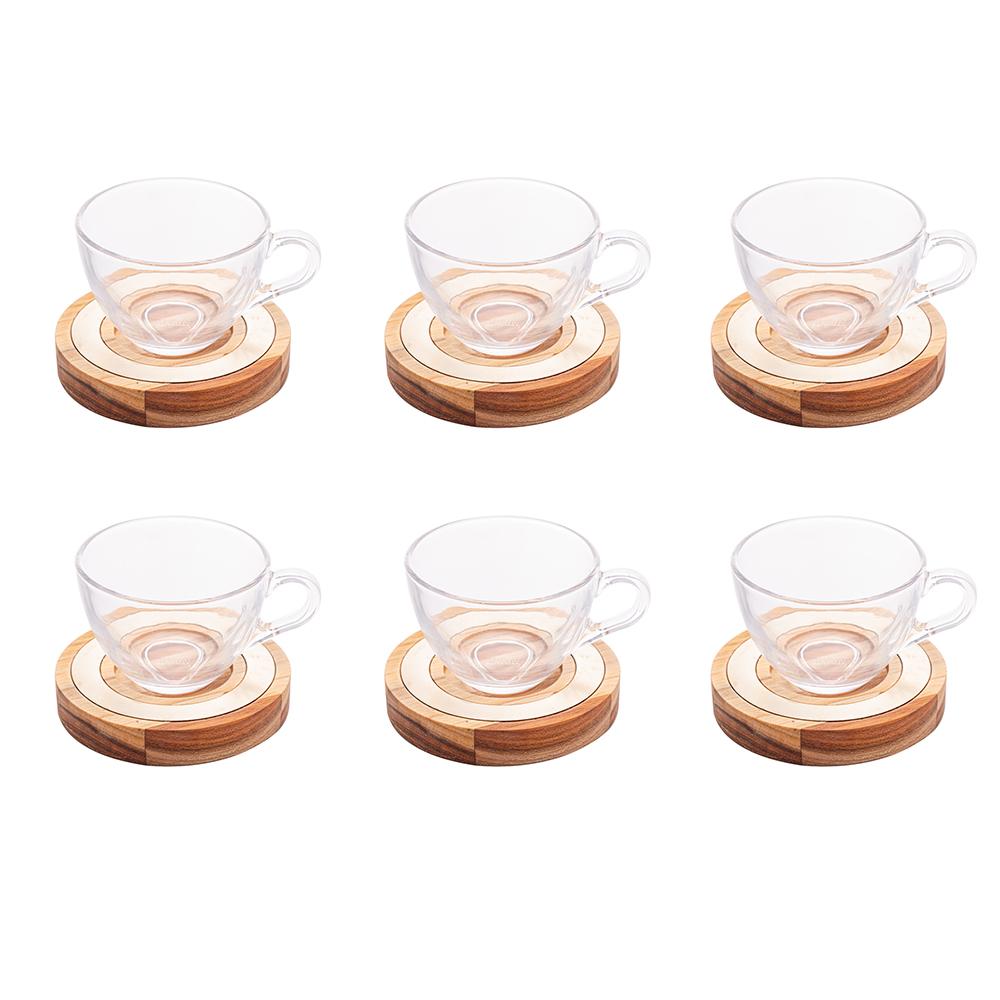 Conjunto com 6 xícaras de chá e pires 190ml
