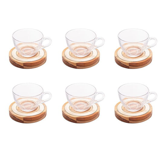Conjunto com 6 xícaras de chá e pires 190ml