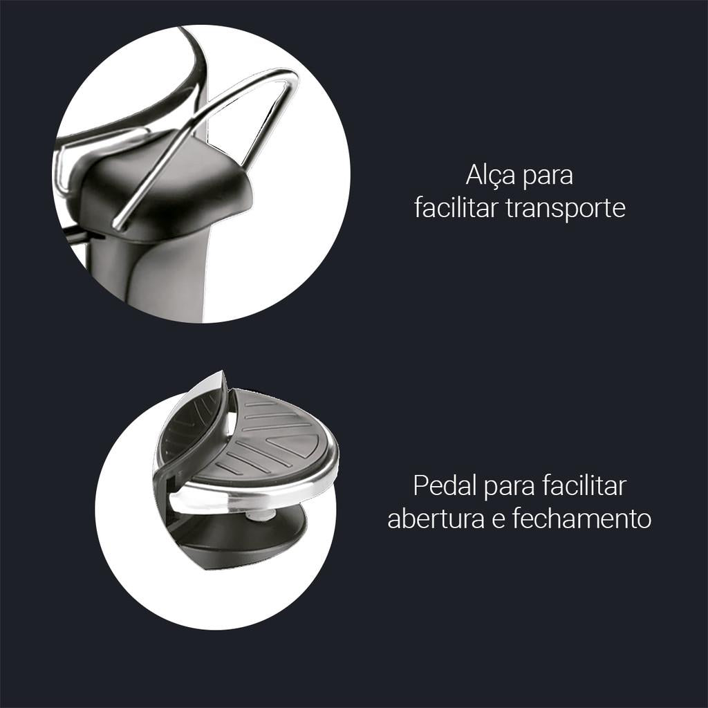 Lixeira Brinox Inox com Pedal e Balde 3L