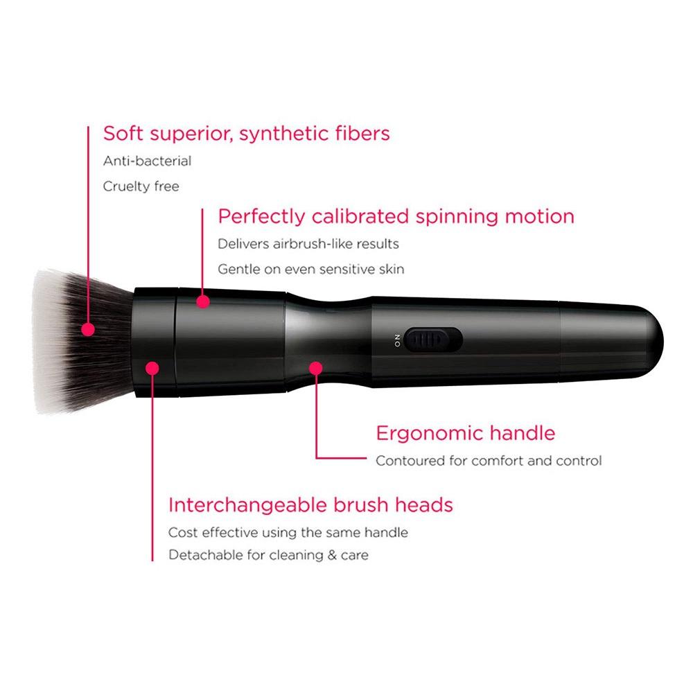 Pincel para maquiagem sem fio Blendsmart com escova elétrica rotativa - Preto