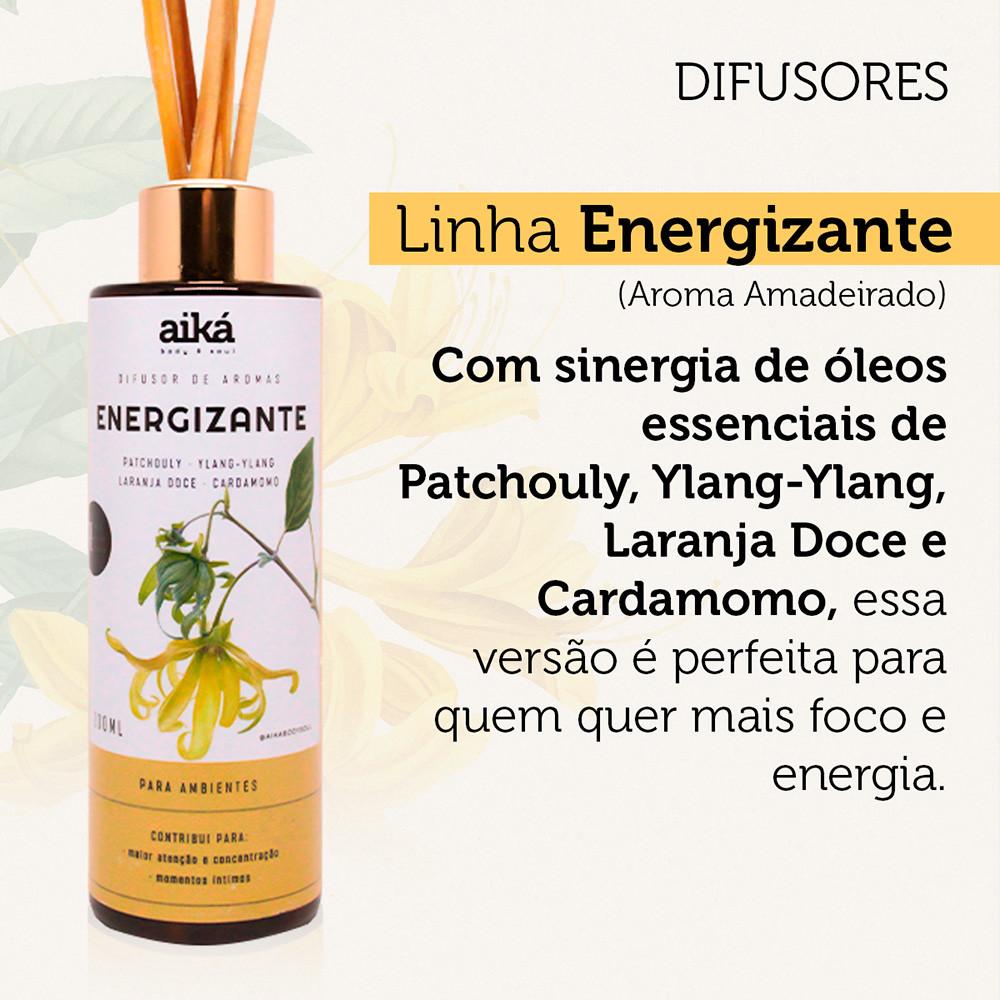 Difusor De Ambiente 200ml Óleos Essenciais Com Varetas Aiká