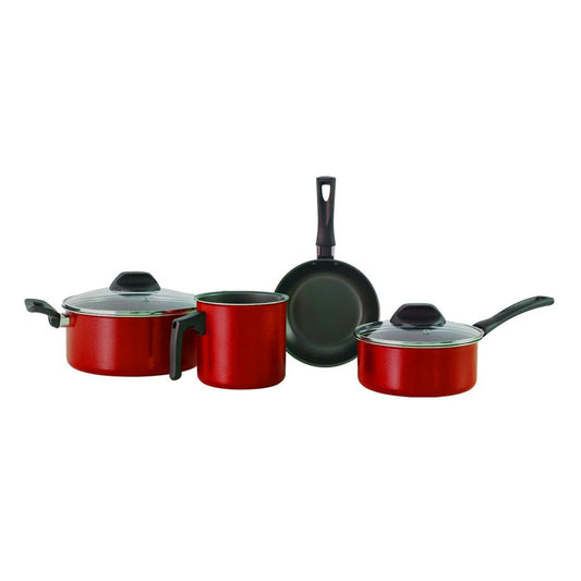 Conjunto de Panelas Brinox 4 peças Garlic Vermelha