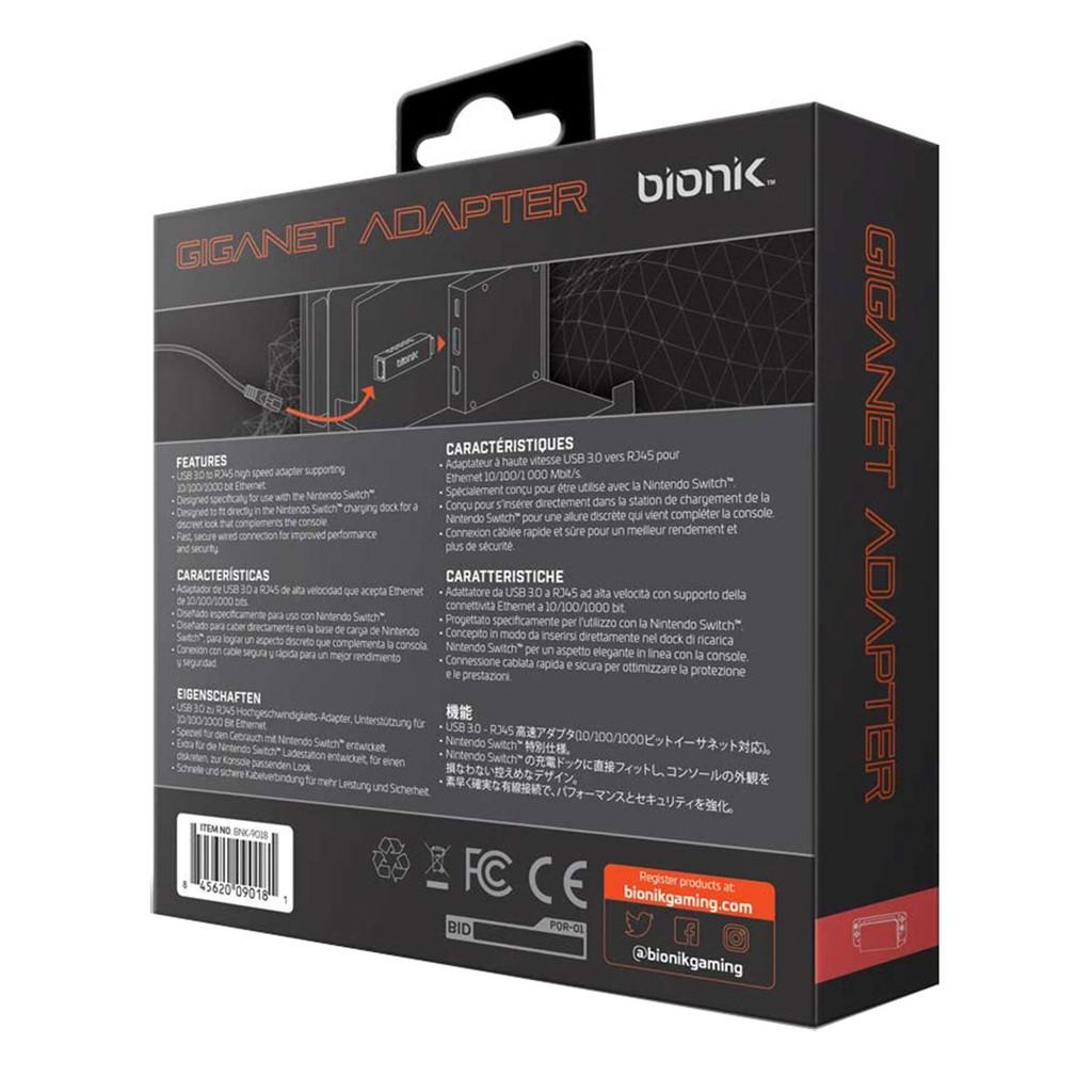 Adaptador Giganet Ethernet p/Nintendo Switch USB 3.0- Preto